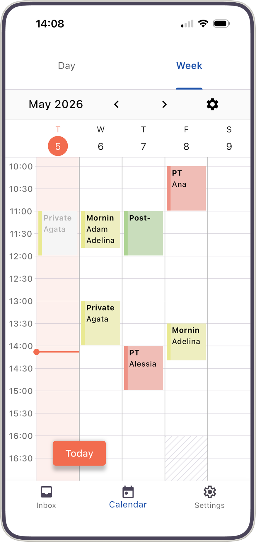 Bobclass Team app on iPhone